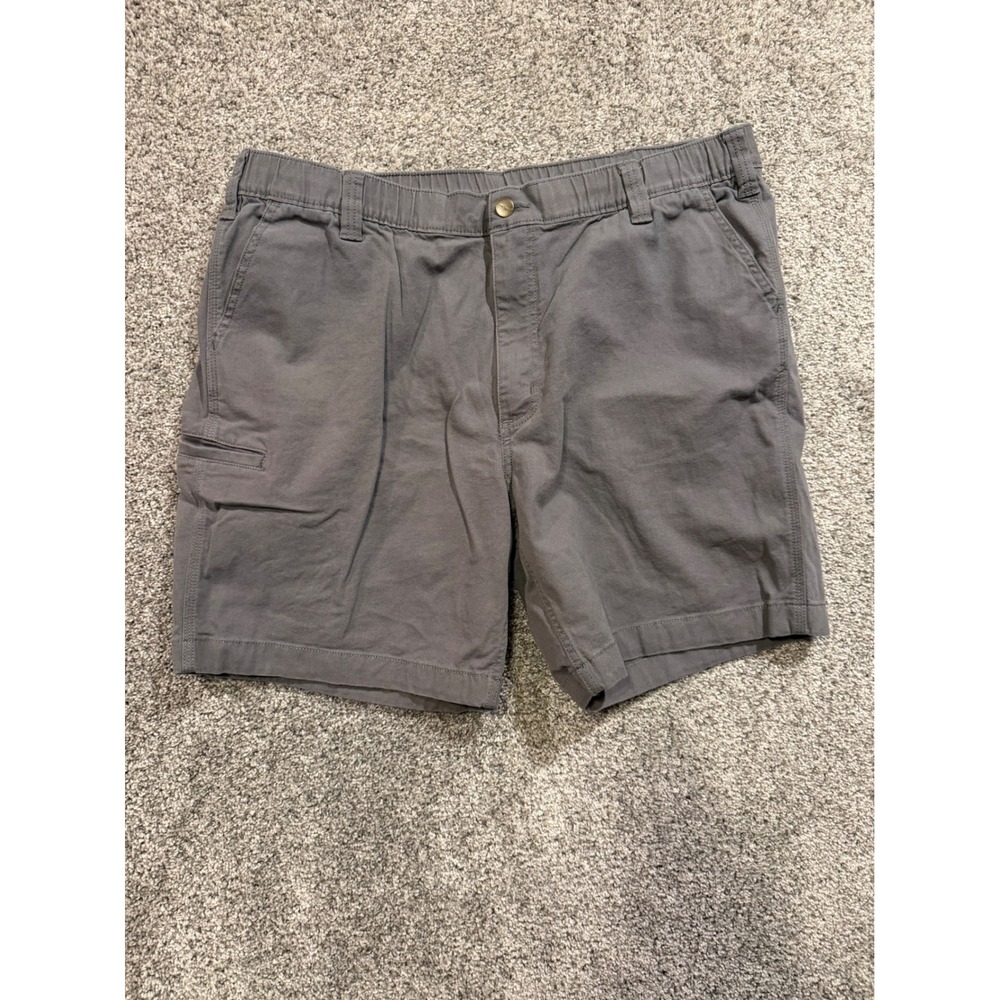Carhartt Shorts Mens 40 Gray Rugged Flex Canvas Relaxed Fit Work 105841 STL